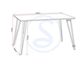 MARLOW & ATHENS DINING SET (X4 CHAIRS) - WHITE MARBLE/GREY FAUX LEATHER