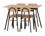 WARREN 1+4 DINING SET - RUSSET OAK EFFECT/BLACK