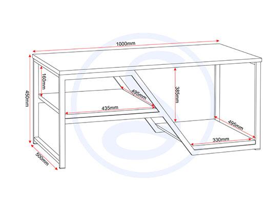 LEON 2 DRAWER COFFEE TABLE - MEDIUM OAK EFFECT