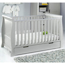 Seren Cot Bed & Breathable Mattress-Warm Grey
