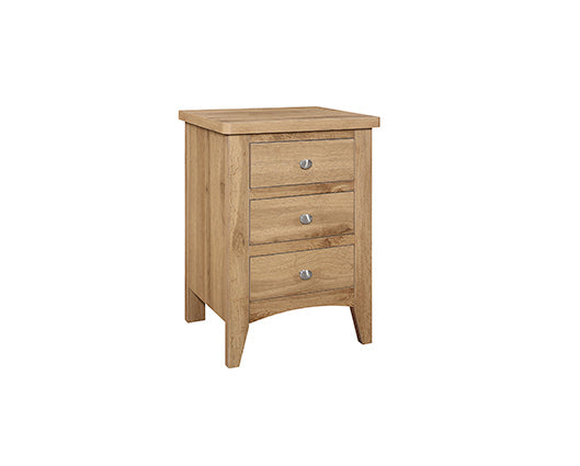 Hounslow 3 Drawer Bedside- Oak