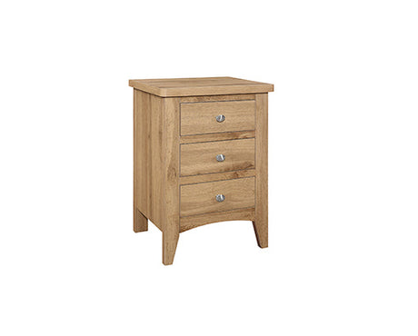 Hounslow 3 Drawer Bedside- Oak