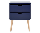 Nessi 2 Drawer Bedsides (Pair)- Nightshadow Blue