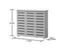 Tall 3 Door Shoe Cabinet-Grey