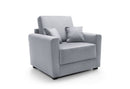 Owen Velvet Single Sofa Bed - Light Grey