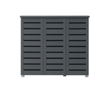 Tall 3 Door Shoe Cabinet-Dark Grey