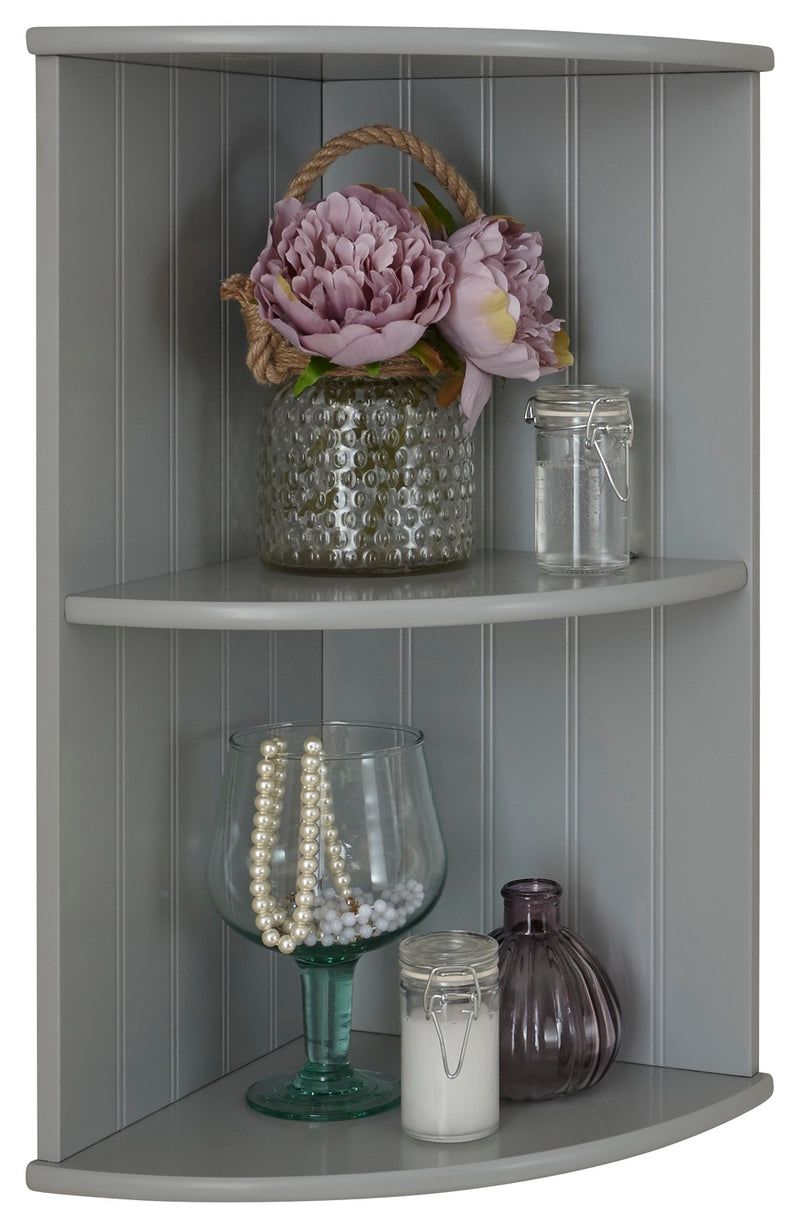 Classic Corner Wall Shelf Unit- Grey