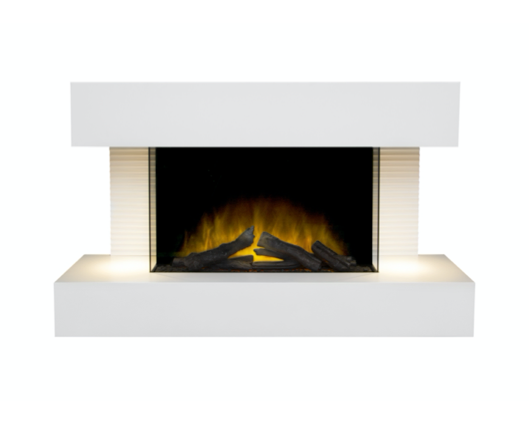 Alister Wall Mounted Fire Suite With Remote Control - White
