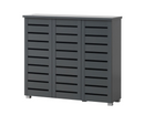 Tall 3 Door Shoe Cabinet-Dark Grey