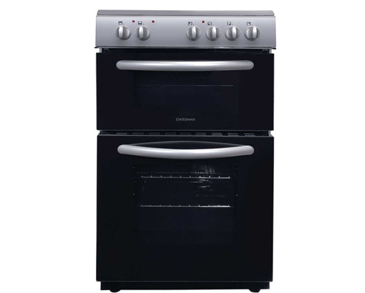 Statesman EDC50S 50cm Double Electric Oven With Ceramic Hob Silver
