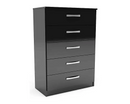 Larz 5 Drawer Chest-Black
