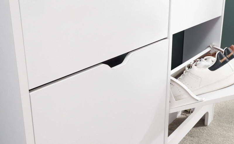 Slim 6 Drawer Shoe Cabinet-White