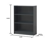 Traditional Low Wide Bookcase-Dark Grey