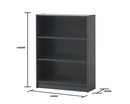 Traditional Low Wide Bookcase-Dark Grey