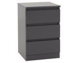 Marcus 3 Drawer Bedside - Grey