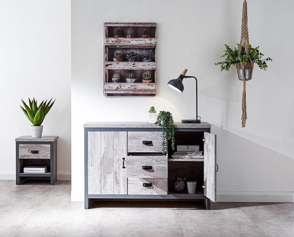 Baxter 2 door 3 drawer sideboard grey