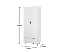 Pexton 2 Door Wardrobe with 2 Drawers