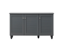 Traditional 3 Door Shoe Cabinet-Dark Grey