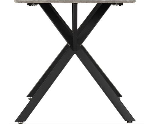 ATHENS RECT & AVERY DINING SET (X4 CHAIRS) - CONCRETE/GREY VELVET