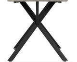 ATHENS RECT & AVERY DINING SET (X4 CHAIRS) - CONCRETE/GREY VELVET