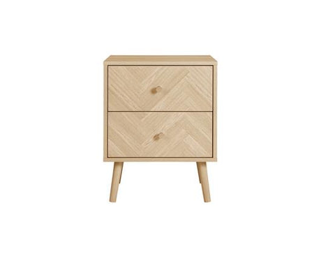 Herringford 2 Drawer Bedside Oak