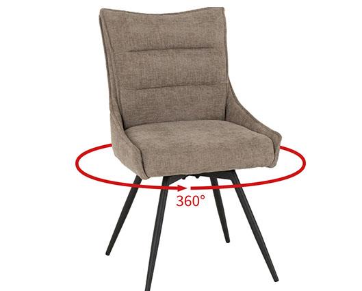 LEWIS SWIVEL DINING CHAIR (X2 PER BOX) - FAWN FABRIC