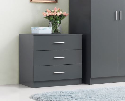 3 Drawer Chest-Dark Grey