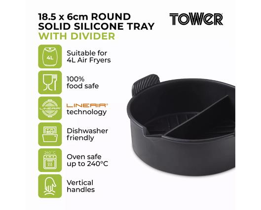 Round Solid Silicone Tray with Divider