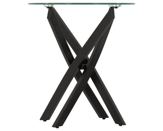 SHELDON SIDE TABLE - CLEAR GLASS/BLACK