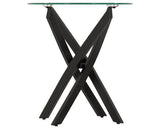 SHELDON SIDE TABLE - CLEAR GLASS/BLACK