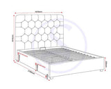 MADISON 5' OTTOMAN BED - GREY VELVET FABRIC