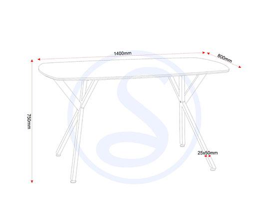 ATHENS RECT & AVERY DINING SET (X4 CHAIRS) - CONCRETE/SAPPHIRE BLUE VELVET
