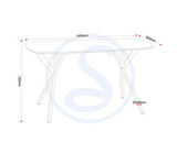 ATHENS RECT & AVERY DINING SET (X4 CHAIRS) - CONCRETE/SAPPHIRE BLUE VELVET