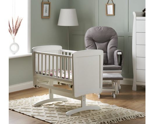 Gliding Crib and Mattress - White