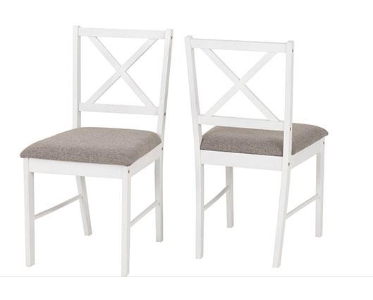 BALFOUR 1+4 DINING SET - WHITE/OAK EFFECT/GREY FABRIC