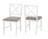 BALFOUR 1+4 DINING SET - WHITE/OAK EFFECT/GREY FABRIC