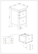 Nairn White 2 drawer petite bedside cabinet