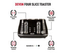 Haden Devon 4 Slice Toaster Black