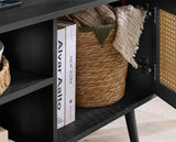 Croxley Rattan Large TV Unit - Black