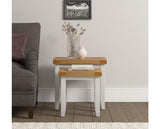 WINDSOR NEST OF 2 TABLES - IVORY/OAK