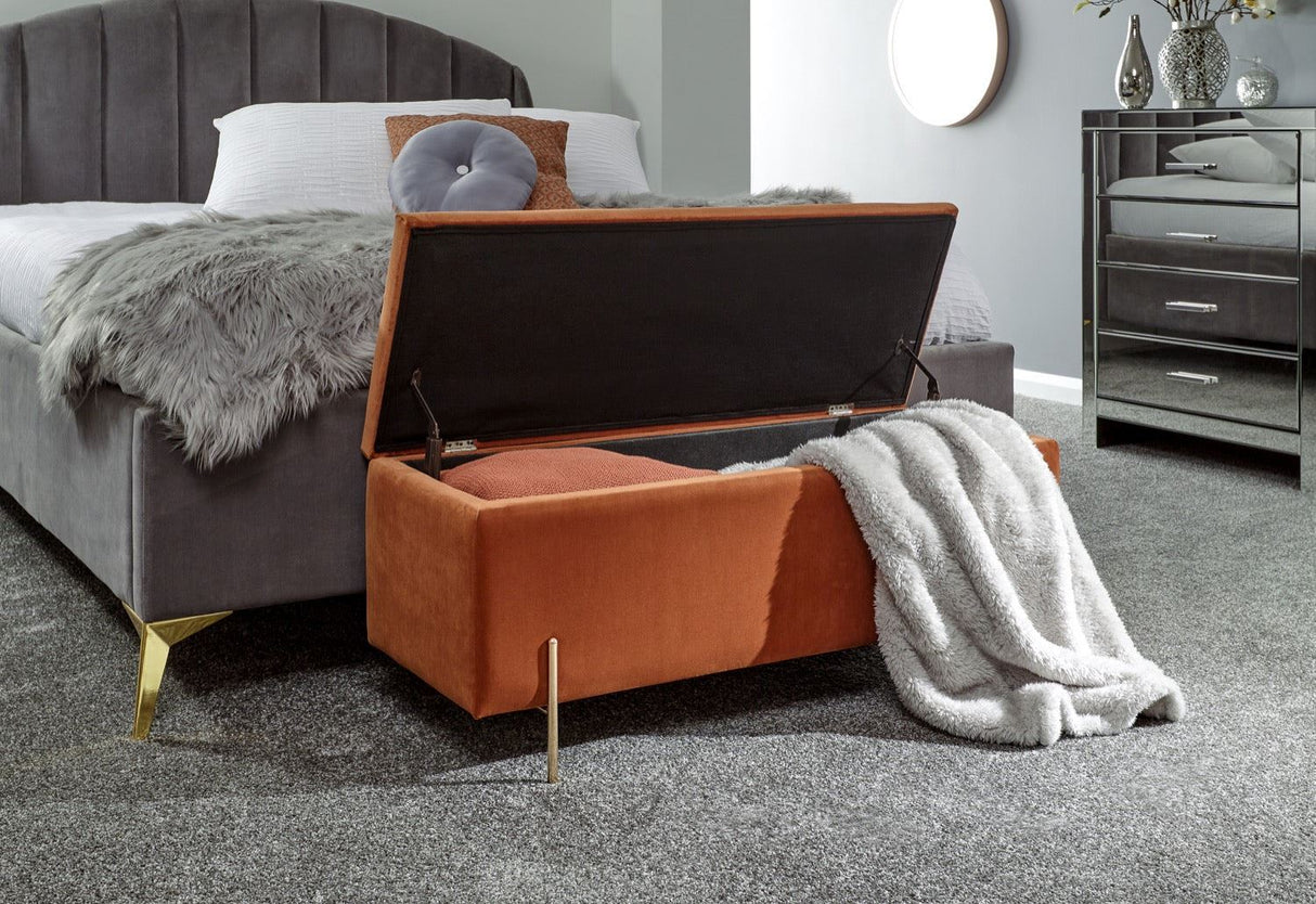 Melta Ottoman Storage Bench- Russet