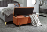 Melta Ottoman Storage Bench- Russet