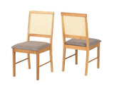 ELLIS DINING CHAIR (X2 PER BOX) - OAK EFFECT/GREY FABRIC