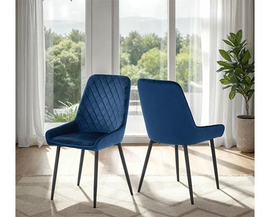 AVERY DINING CHAIR (X2 PER BOX) - SAPPHIRE BLUE VELVET