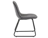 MARLOW & LUKAS DINING SET (X4 CHAIRS) - WHITE MARBLE/GREY VELVET