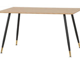 HAMILTON & QUEBEC MEDIUM DINING SET (X4 CHAIRS) - MEDIUM OAK EFFECT/GREY FAUX LEATHER