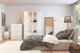 Larz 4 Door 2 Drawer Wardrobe With Mirror-White