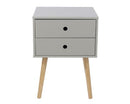 Scandia 2 Drawer Bedside Cabinet-Light Grey