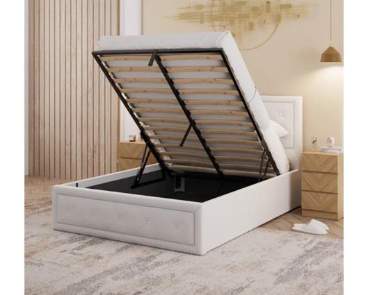 Hollywood Ottoman Double Bed - White