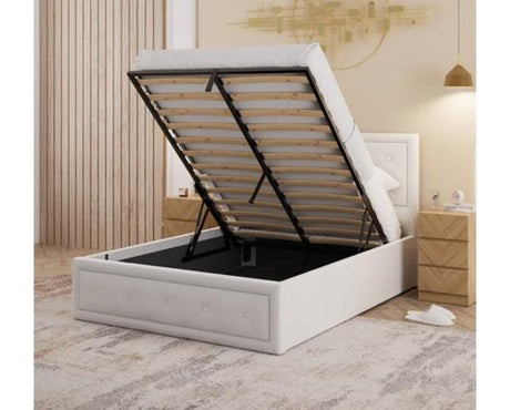 Hollywood Ottoman Double Bed - White